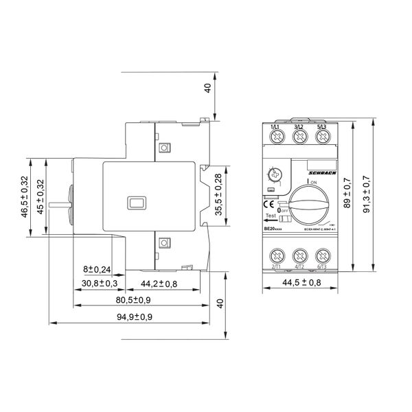 Motor Protection Circuit Breaker BE2, 3-pole, 0,25-0,4A image 11