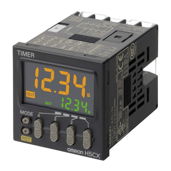 Timer, plug-in, 8-pin, DIN 48x48 mm, IP66, 4 preset & 4 actual time di image 1
