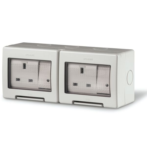 UNIBOX ENCL.IP55+2 BS SOCKET+2 SWITCHES image 4