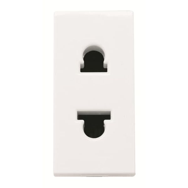 N2135 BL Euro-American unearthed socket outlet - 1M - White image 1