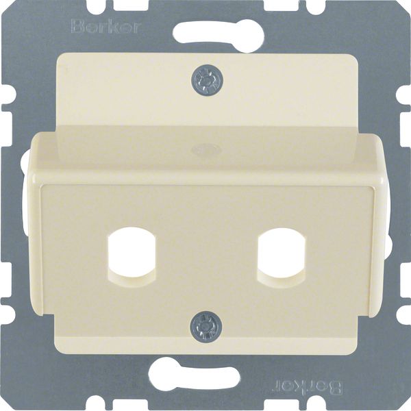 Central plate for fibre-optic couplings Simplex ST, com-tech, white gl image 1
