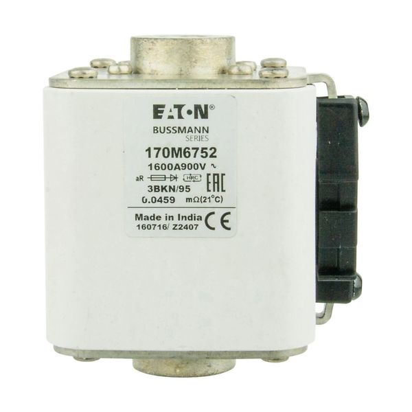 Fuse-link, high speed, 1600 A, AC 900 V, size 3, 76 x 92 x 95 mm, aR, IEC, single indicator image 1