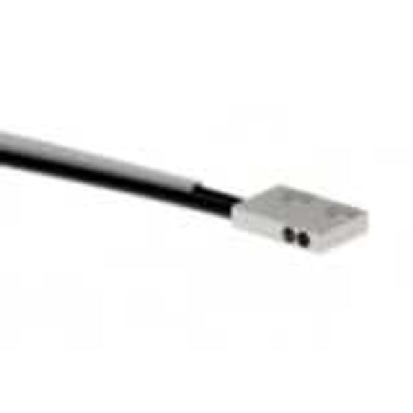 Fiber optic sensor head, diffuse, square, side-view, R1 flexible fiber image 2