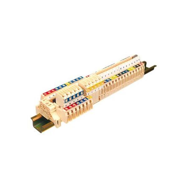 HD6/22,F12G, STUD TERMINAL BLOCK, FEED THROUGH, 22MM, 0.866 IN SPACING, BEIGE, M6 image 1