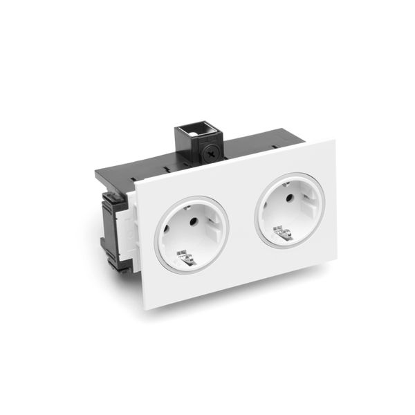 Double socket outlet for Data trunking Signa Base, RAL 9010 image 1