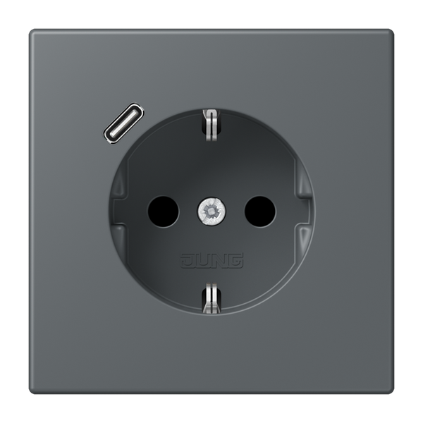SCHUKO socket with USB type C LC32010 LC1520-18C202 image 1