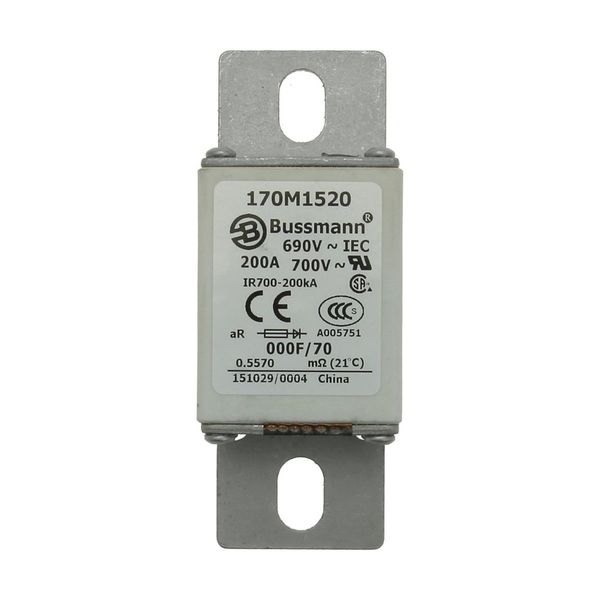 Fuse-link, high speed, 200 A, AC 690 V, size 000, 24 x 36 x 96 mm, aR, IEC, visual indicator image 16