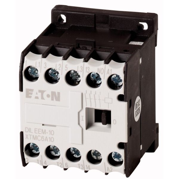 Contactor, 230 V 50/60 Hz, 3 pole, 380 V 400 V, 3 kW, Contacts N/O = Normally open= 1 N/O, Screw terminals, AC operation image 1