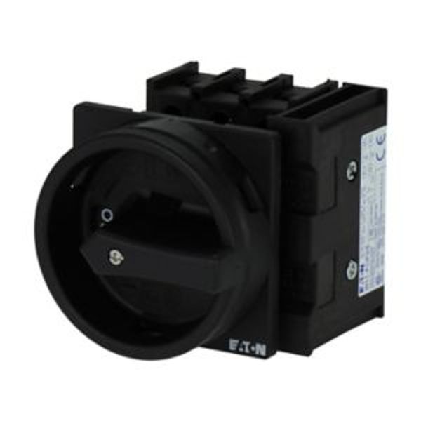 Main switch, P1, 40 A, flush mounting, 3 pole + N, STOP function, With black rotary handle and locking ring, Lockable in the 0 (Off) position image 4