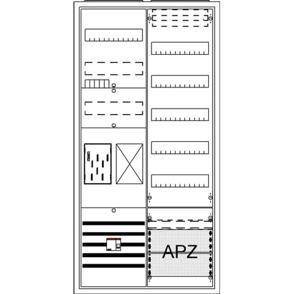BA27BBL Meter board, Field width: 2, Rows: 57, 1100 mm x 550 mm x 215 mm, Isolated (Class II), IP31 image 17