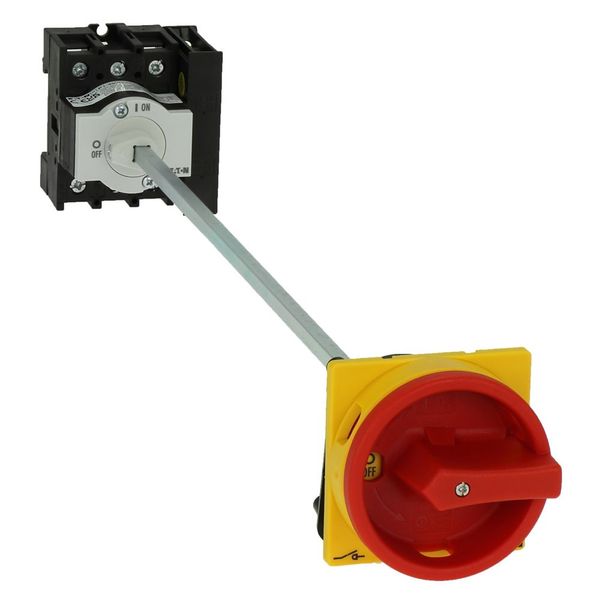 Main switch, P1, 40 A, rear mounting, 3 pole, 1 N/O, 1 N/C, Emergency switching off function, Lockable in the 0 (Off) position, With metal shaft for a image 13