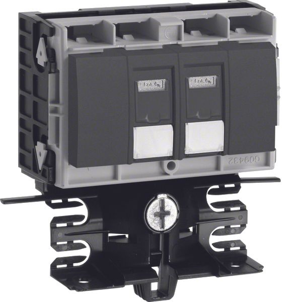 Equipment carrier technical part data connection 2xCat.6A to SL 20x55mm graphite black image 1