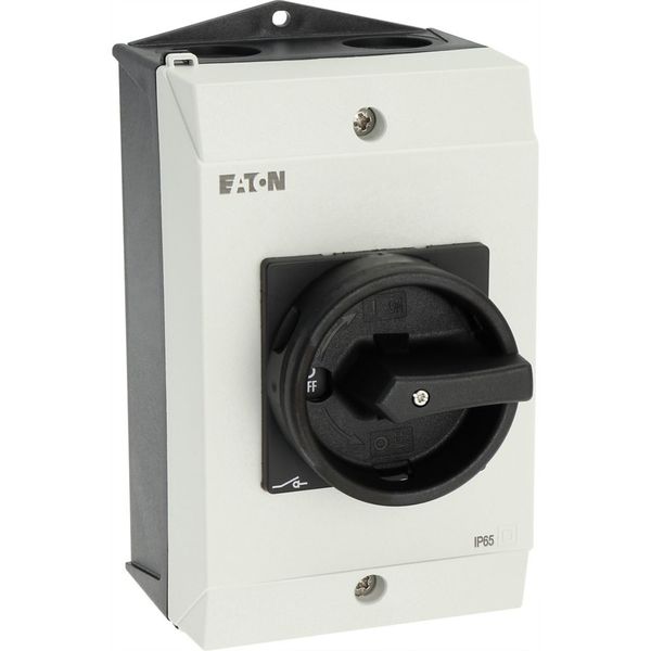 Main switch, P1, 32 A, surface mounting, 3 pole, 1 N/O, 1 N/C, STOP function, With black rotary handle and locking ring, Lockable in the 0 (Off) posit image 27