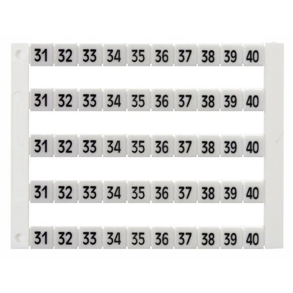Marking tags Dekafix DY 5 printed from "31" to "40"(5 times) image 1
