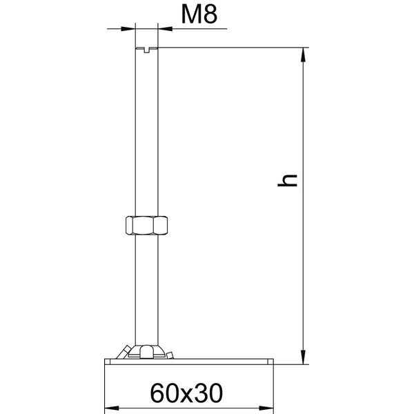 RK NEV2 150 Height-adjustment unit for cassette and OKB M8x150mm image 2