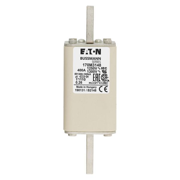 Fuse-link, high speed, 400 A, AC 1250 V, compact size 1, 45 x 45 x 138 mm, aR, DIN, IEC, single indicator image 13