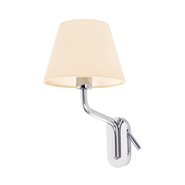 ETERNA Left chrome/beige table lamp with reader image 2