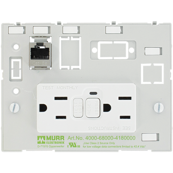 MODLINK  INSERT USA 2XNEMA 5-15 GFCI + RJ45, without touch protection image 1