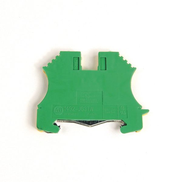 Terminal Block, Grounding, 22 - 12AWG, Green/Yellow, 2.5mm image 1