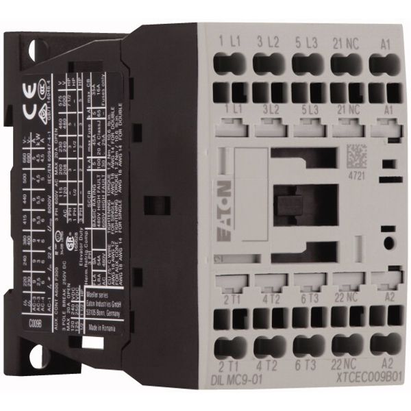 Contactor, 3 pole, 380 V 400 V 4 kW, 1 NC, 24 V DC, DC operation, Spring-loaded terminals image 4