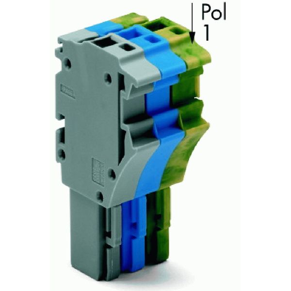1-conductor female connector Push-in CAGE CLAMP® 4 mm² gray/blue/green image 3