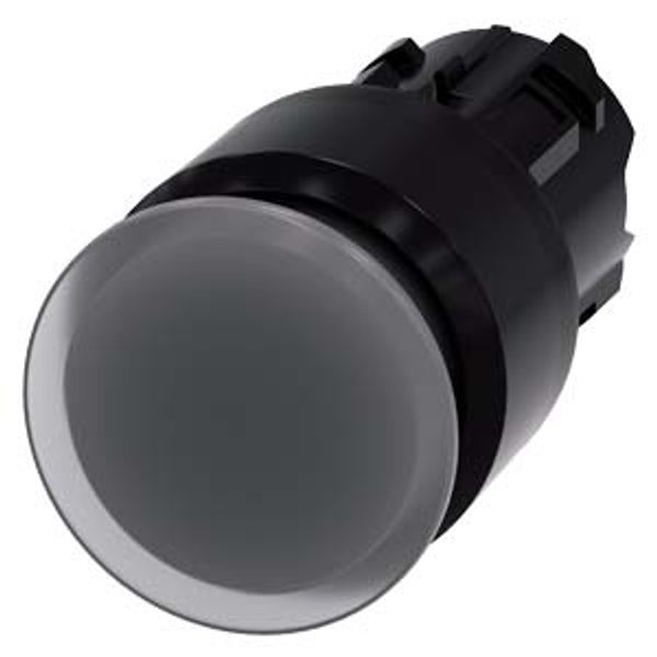 Illuminated mushroom pushbutton, 22 mm, round, plastic, clear, 30 mm, latching, 3SU1001-1AA70-0AA0-Z Y15 image 1