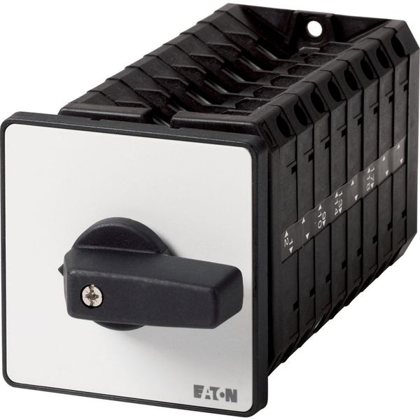 On-Off switch, T5B, 63 A, flush mounting, 8 contact unit(s), 16-pole, with black thumb grip and front plate image 1