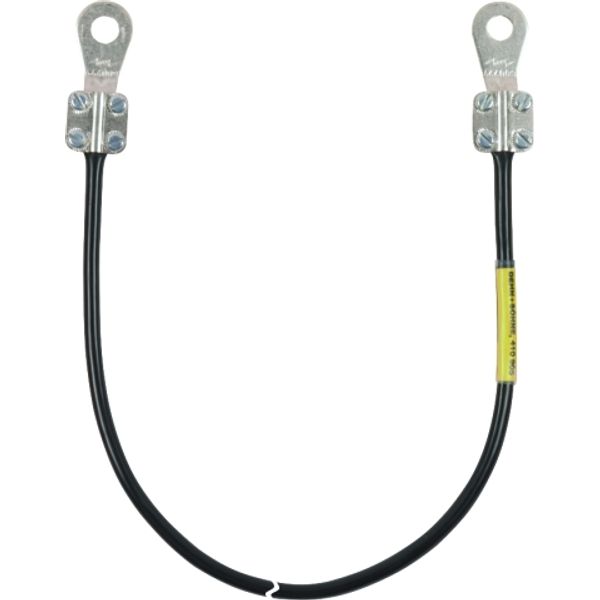 Earth conductor 10mm² / L 0.5m black w. 2 closed cable lugs (D) M10 Su image 1