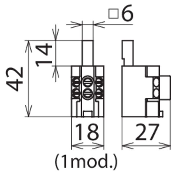 Pin-shaped terminal 3x16mm² for through-wiring image 2