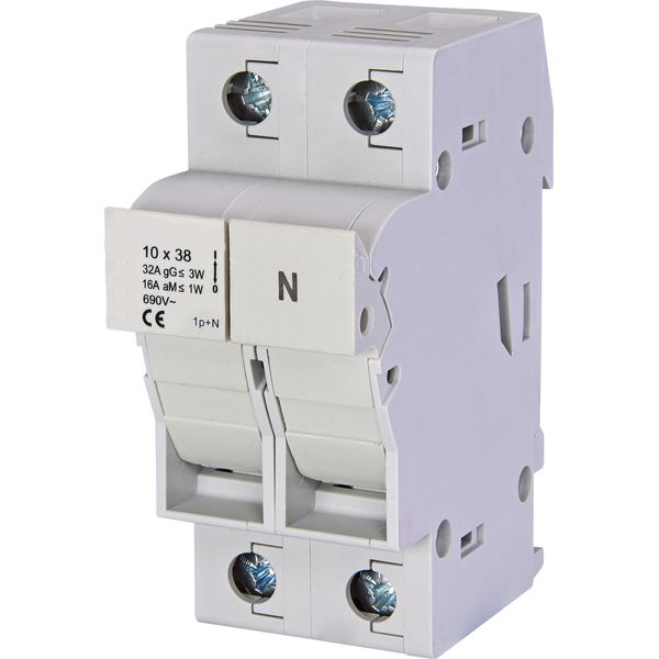 Fuse Carrier 1-pole+N, 32A, 10x38 image 1