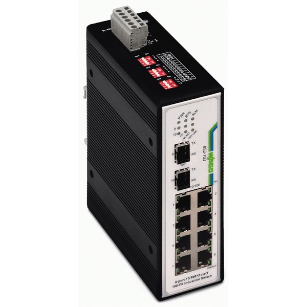 Industrial-Switch 8-port 100Base-TX 2 Slots 100Base-FX black image 1