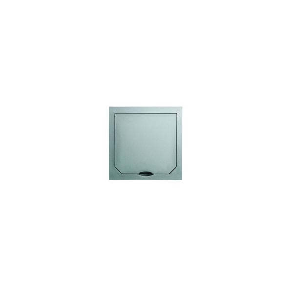 Cover with hinged lid, brushed stainless steel look, 94 x 94 mm image 1