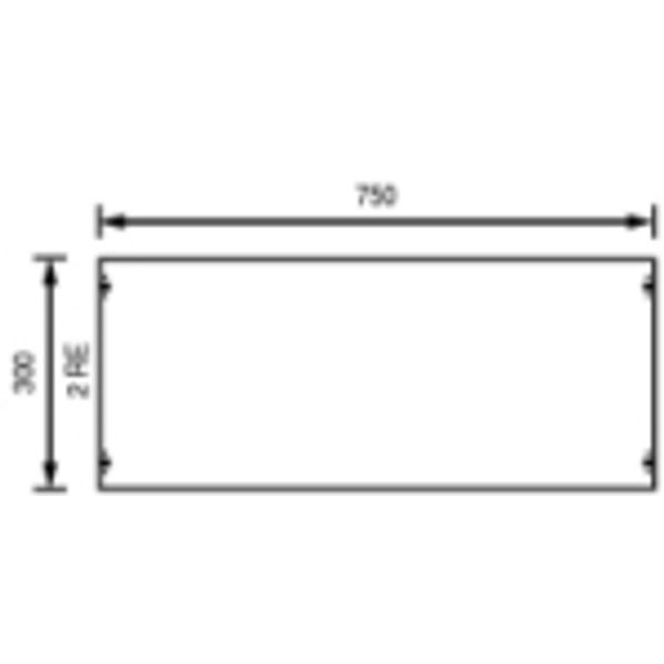 AG32 Cover, Field width: 3, Rows: 2, 300 mm x 750 mm x 26.5 mm, IP2XC image 1