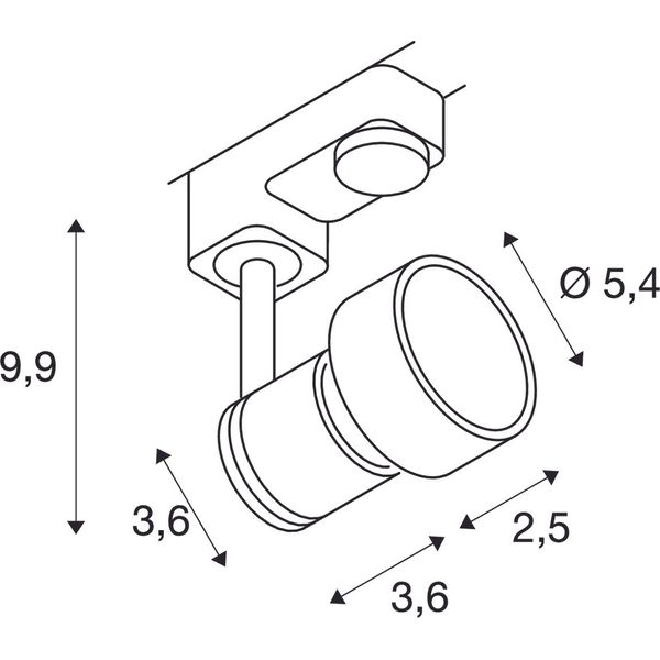 PURI Lamp head, GU10, max 50W, incl. 3P.-adapter, silvergrey image 1