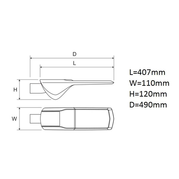 RUBINI LED 27W 3250lm 740, asymmetric, IP66, grey image 2