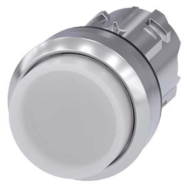 Illuminated pushbutton, 22 mm, round, metal, shiny, white, pushbutton, raised, momentary contact  3SU1051-0BB60-0AA0-Z Y10 image 2