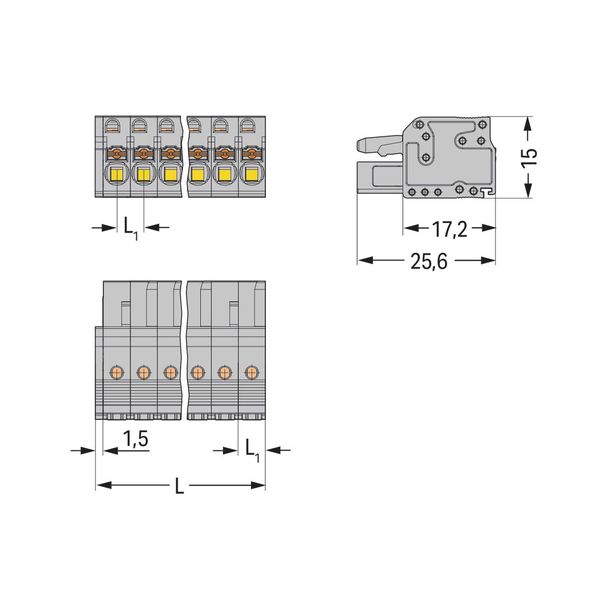 2231-121/026-000 1-conductor female connector; push-button; Push-in CAGE CLAMP® image 2