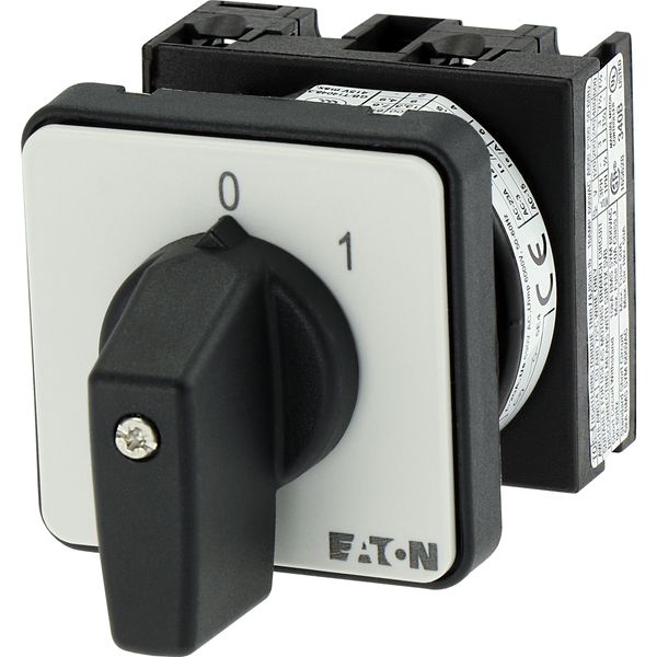 ON-OFF switches, T0, 20 A, flush mounting, 1 contact unit(s), Contacts: 2, 45 °, maintained, With 0 (Off) position, 0-1, Design number 15402 image 10