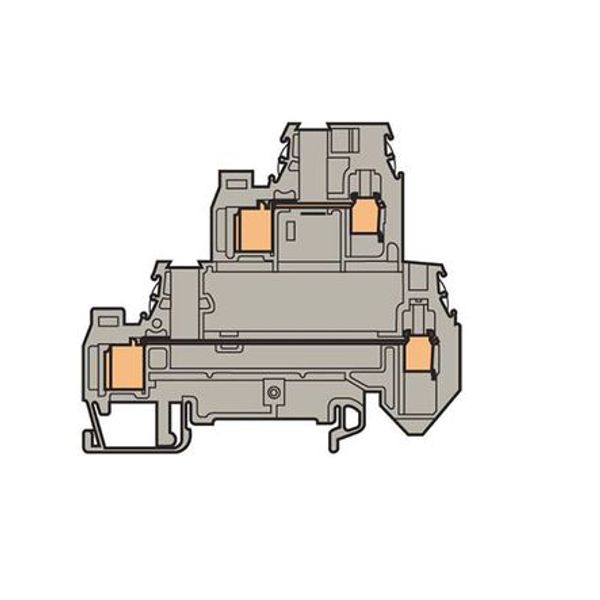 D4/6,D2,ADO,1, TERMINAL BLOCK, DOUBLE DESK, SCREW CLAMP, GREY, 6X85.3X68MM image 1