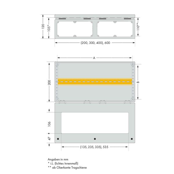 IP65 enclosure Sheet steel (RAL 7035) WxHxD (600x120x200 mm) image 2