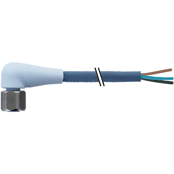 M12 fem. 90° A with cable F&B Pro TPE-S 4x0.34 bu UL rob+dragch 5m image 1