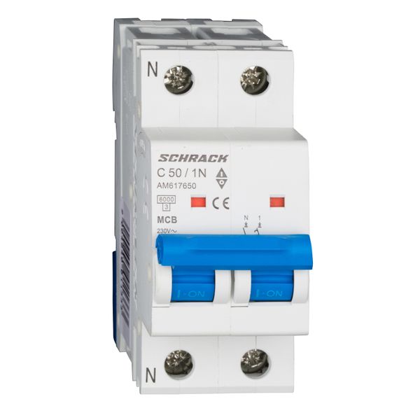 Miniature Circuit Breaker (MCB) AMPARO 6kA, C 50A, 1+N image 1