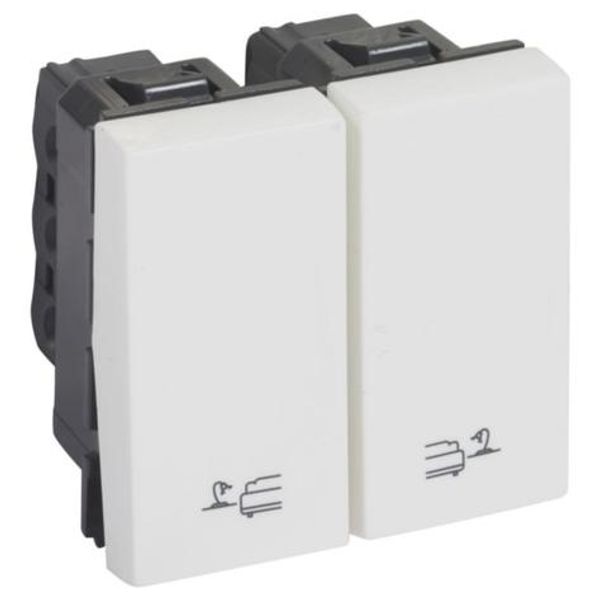 Switch for bed lights Arteor - lighting control - 2 x 1 modules - white image 1