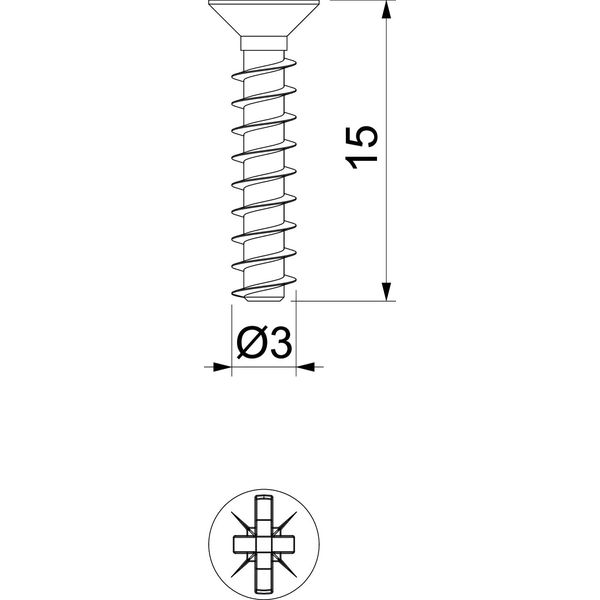 ZA 15-GS-S Device screw for flush-mounting/cavity wall ¨3,2mm,15mm image 2