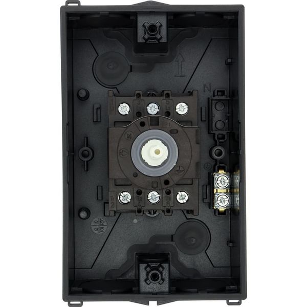 Main switch, P1, 25 A, surface mounting, 3 pole, Emergency switching off function, With red rotary handle and yellow locking ring, Lockable in the 0 ( image 57