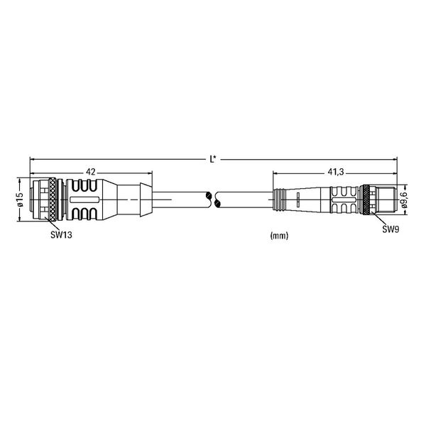 Sensor/Actuator cable M12A socket straight M8 plug straight image 3