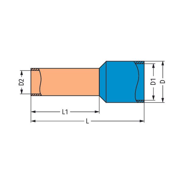 Twin ferrule insulated Sleeve for 2 x 0.75 mm² / 2 x AWG 18 gray image 2