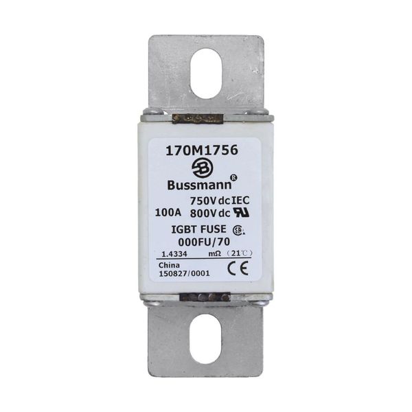 Fuse-link, high speed, 100 A, DC 750 V, size 000, 24 x 36 x 96 mm, aR, IEC, UL image 5