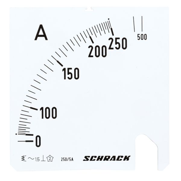 Scale Plate, 96x96mm, 250/500/5A AC image 1