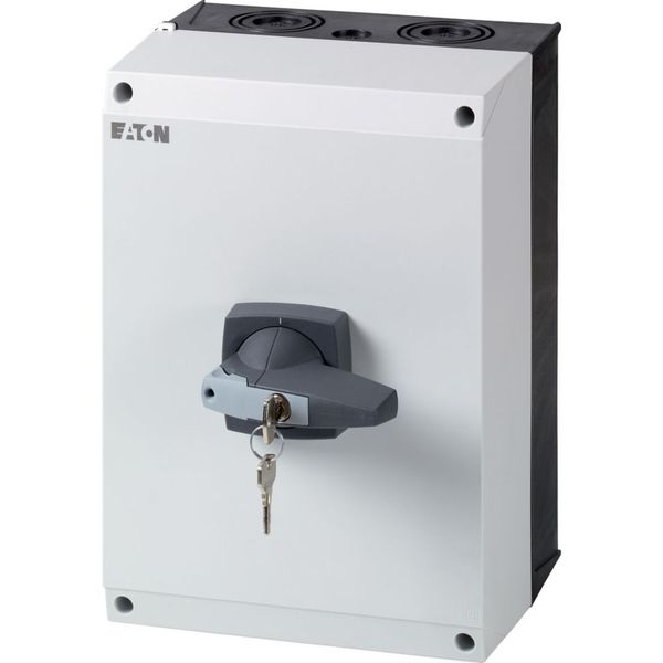 Switch-disconnector, DMM, 125 A, 3P + N (solid), with grey knob, cylinder lock, in CI-K5 enclosure image 4